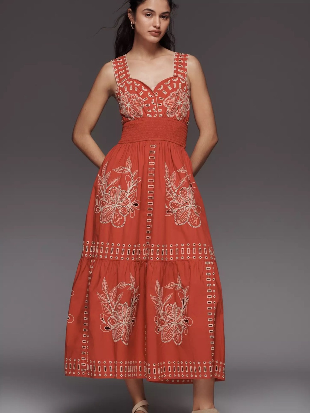 Anthropologie Rails Fawn Embroidered Midi Dress NWT Size small
